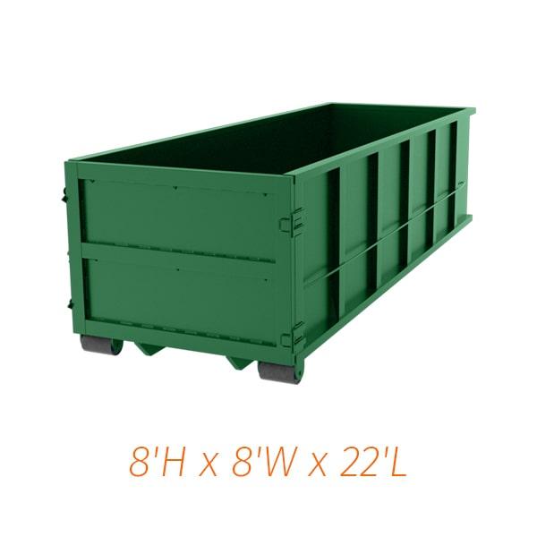 our 40 yard dumpsters can handle a wide variety of waste types, including construction debris, household junk, and yard waste